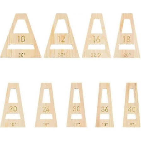 9 stk. Segmenterede skål-kiler Mandel Hvid Trapezformet Segmenteret Skål-kile Værktøjssæt til Segmenteret Skål-fremstilling Jig Slæde Trædrejning 5 mm