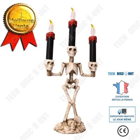 Halloween-dekoration - TD - Ljusande skalle - Plast - Röd - 360x160mm