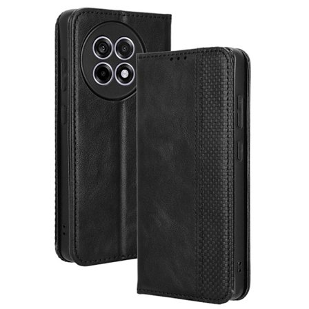 Til OnePlus 13R Taske Pung Taske Cover Telefon Taske Retro - Sort