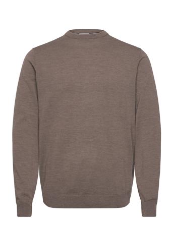 100 % Merino Crew Neck Knit Lindbergh Brown