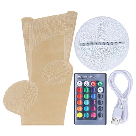 16 Farge Berøringskontroll LED Nattlampe med Fjernkontroll Notemønster