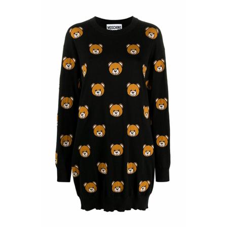 Moschino Knitted Kjole Sort, Dame