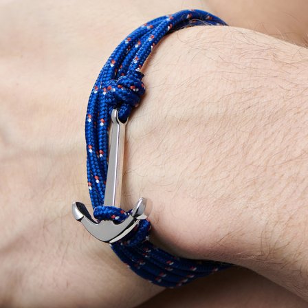 Braccialetto Sailor blu con ancora per uomini - Bracciali con ancora