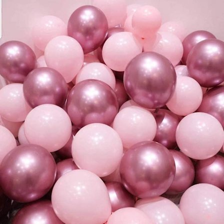 100 st 12 tum Heta Rosa Metallisk Krom Helium Glans Latex Tjocka Ballonger Perfekt Dekoration För Bröllop Födelsedag Baby Shower Examen