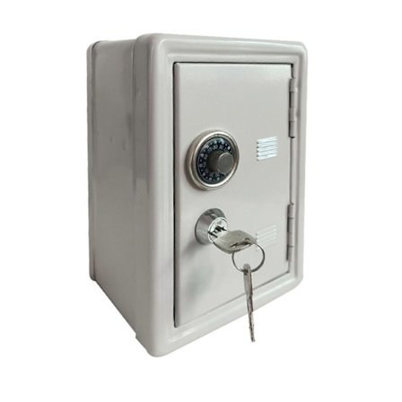 Mini Metallisk Säkerhetslåda med Nyckel för Kreativ Spargris Skrivbordsdekoration