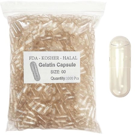 1000 stk. Standard Størrelse 00# 0# 1# Tomme Kapsler Gelatine Klare Kapsler Hule Hårde Gelatine Gennemsigtige Adskilte Sammenføjede Kapsler-csn