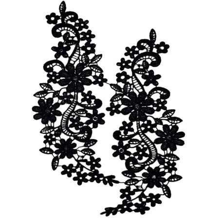 2 stk. Selvklæbende Blonder Broderi til Kvinders Brudekjole Krave