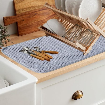 Vaskbar mikrofiber opvask dræn absorberende opvask dræn pude opvask tørremåtte