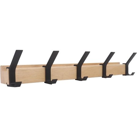 Väggmonterade klädkrokar i trä - Klädhängare i bambuträ - Klädhängare i lantlig stil