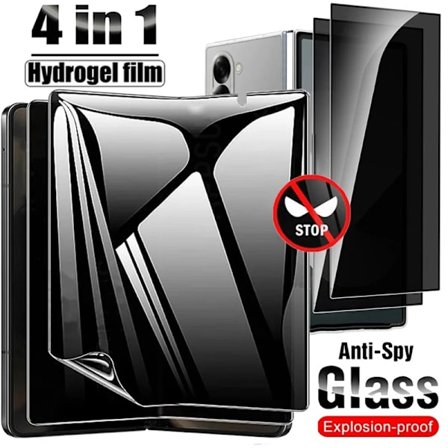 4-i-1 Sekretesshärdat glas kompatibelt med Samsung Galaxy Z Fold 6 Anti Spy Hydrogel Film Z Fold 4 Z Fold 5 Fold6 Z Fold 7 Skyddsglas