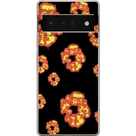 Google Pixel 6 Pro Gennemsigtig cover Denim Tears-vibe med moderne streetwear æstetik og blomstermotiver, der skaber en stærk, trendy og eksklusiv m