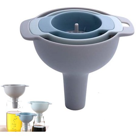 Tragte - 4 i 1 - Tragt - Syltetøjstragt - Køkkentragt - Køkkenredskaber - Overførsel af æteriske olier, flydende urter, tørre ingredienser, pulver - 