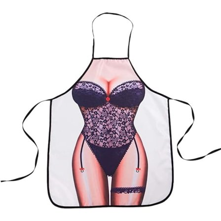 Kjøkkenforkle Sexy Kreative Morsomme Forklær for Kvinner Nyhet Matlaging Forkle BBQ Party Kjøkken Vits Forklær for Kvinner Gaver