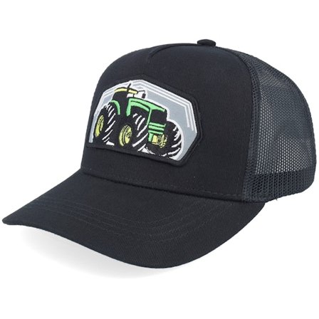 Kiddo Cap - Negro trucker Gorra - Kids Big Tractor Grey Patch Black Trucker @ Hatstore