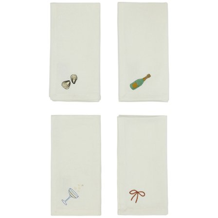 Oyoy living design New Year serviett 4-pakning' - 'Offwhite