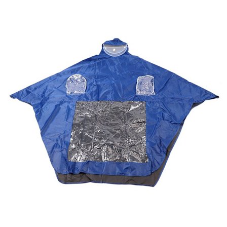 Blå Vattentät Elcykel Regnkappa Högdensitet PVC Oxford för Vuxna