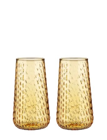Marimekko Home Syksy Flute Glass 2 Pcs - Yellow - ONE SIZE