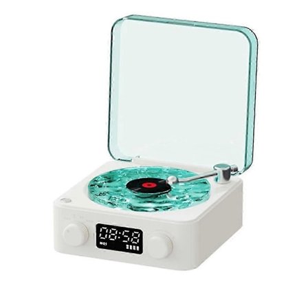 KW03 Retro Vinyl Pladespiller Højttaler RGB Trådløs Bluetooth 5.0 Pladespiller Højttaler Afspiller Stereo Lyd med Hvid Støj Grøn-FO SAHN