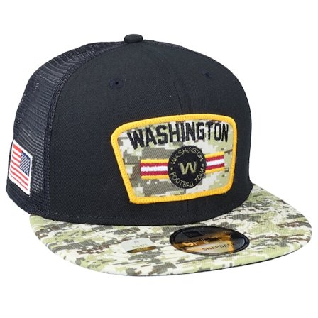 New Era - NFL Svart trucker Caps - Washington Commanders NFL21 Salute To Service 9FIFTY Black/Camo Trucker @ Hatstore