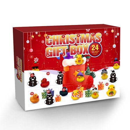 Julenedtællingskalender gaveæske Julegummiænder gaveæske 24 dages julekalender Legetøjsgave til børn Drenge Piger