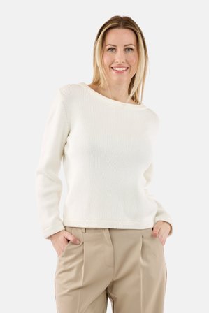 B. COPENHAGEN - Strik med lange ærmer – Råhvid – Rund Hals