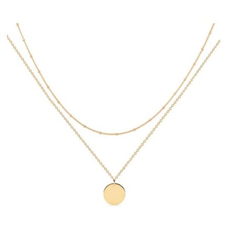 Handgjord flerskiktad hjärtformad halsband i 18k guldpläterat guld