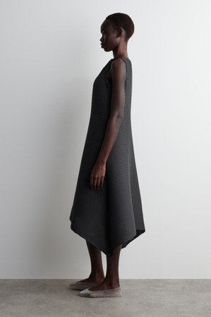 COS Women's Vestido Midi Plisado Voluminoso in Gris