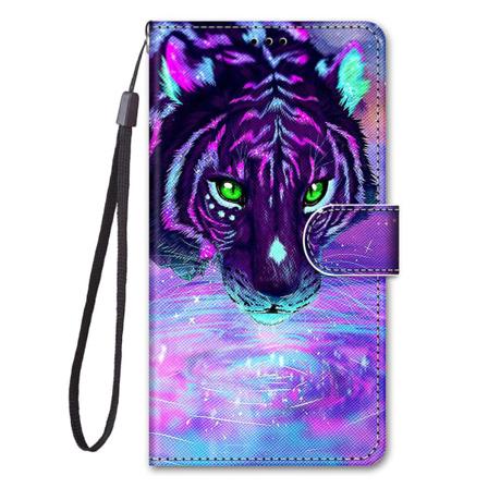 Veske til Motorola Moto E22i Målat deksel Magnetisk Coque- deksel Etui-stängning - Marble Tiger