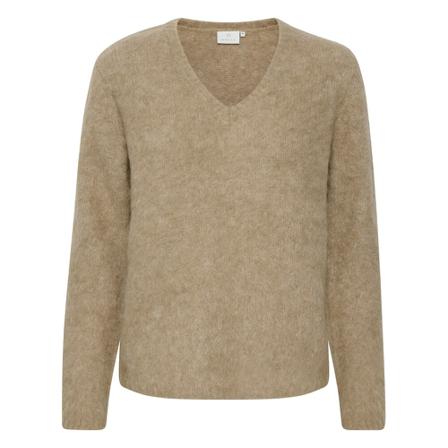 Kaffe - Stickade Tröjor & Koftor - Beige - Dam - Storlek: L, Dam, Storlek: L