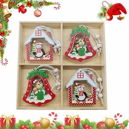 12 st träjulgransprydnader, träjuldekoration