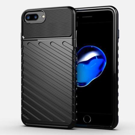 Iphone 6/6s/7/8 Plus - Twill Textur Skal - Svart Black Svart