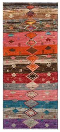 Moroccan Berber - Afghanistan 81X200 Runner Dark Red/Dark Grey Wool, Afghanistan
