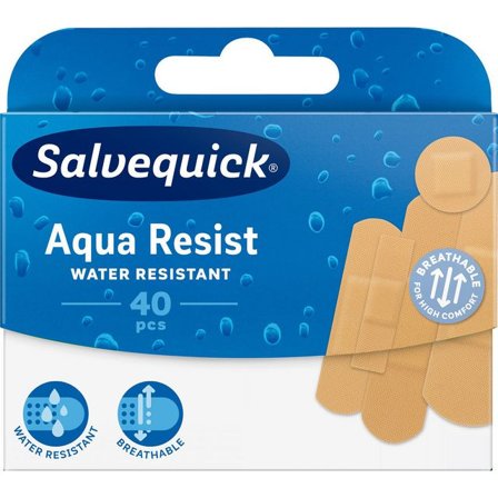 SALVEQUICK Plåster Aqua Resist Mix 40/fp - Lyreco - Skyddsutrustning - Första Hjälpen - Plåster