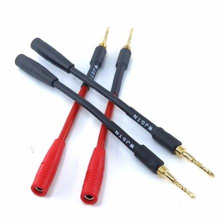 Høykvalitets splitter ny -018 Flettet ledning høyttaler bananplugger til 4mm hun banan kontakt konverter, myk pisk bananplugg adapter