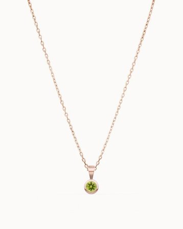 Halsband med månadssten i 18K Roséguld