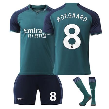 2324Arsenal andra bortatröja fotbollströja set Odegaard tröja+strumpa 28(150-160cm)