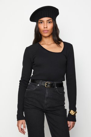 CAMILLA PIHL - Pino Rib Triangle Neck - Black SizeXS