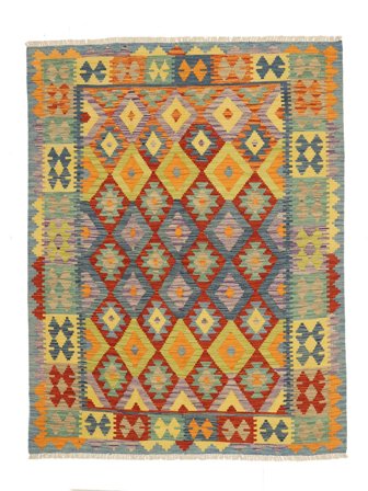 Mały Kilim Afgan Old Style Dywan 152X192 Wełna