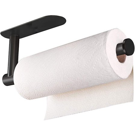 1 stk. (sort) fritstående toiletpapirholder i rustfrit stål, I