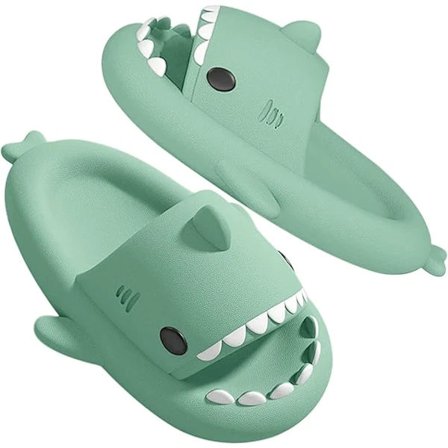 Haitøfler for gutter og jenter, Hai Flip Flops for menn og kvinner, Hai Slippers, Komfortable sklisikre bassenghaisandaler med tykk såle for som...