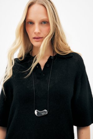 NA-KD Haut en maille de laine à manches courtes - - Noir - XL