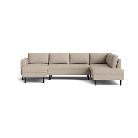 Oslo U-Form Sofa, links, Cona Beige, modernes Design, bequeme Nozag-Federung, hochwertiger Webstoff, großzügige Wohnlandschaft, Höhe 77cm.