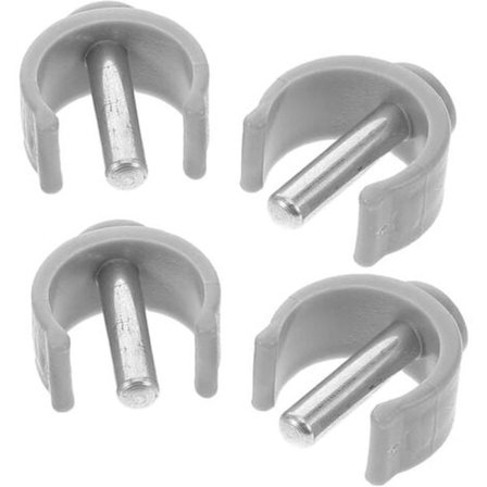 4 stk. Walker Klemme Stangholder Clips Stokstropper til Standard Krykker Aluminium C-formet Klemme Spænde Abs Grå 3,2x2,6x1,1cm