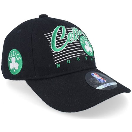 Outerstuff - NBA Schwarz unconstructed Cap - Kids Boston Celtics Retro Wooly Black Dad Cap / Unconstructed @ Hatstore