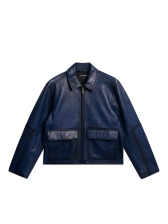 J.Lindeberg - Jed Leather Party Jacket - Blue - - XL