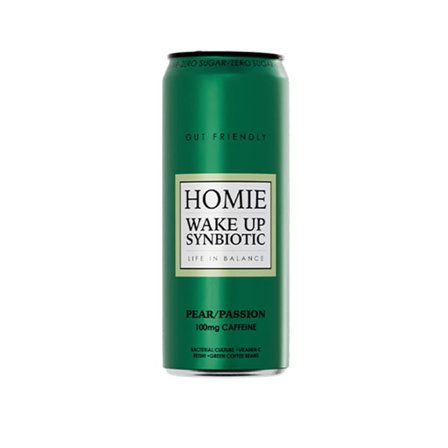 Homie life in balance Wake Up Synbiotic Päron Passionsfrukt 33 cl