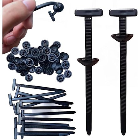 100 Stykker - Nylon Kabelbuntspenne - Kabelbunt - Nylon Kabelbuntholder - Selv