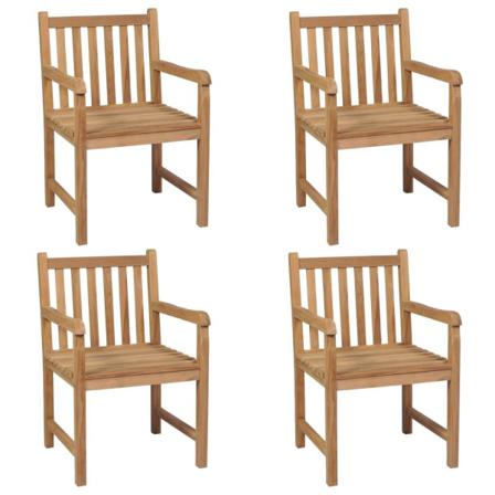 Vidaxl Trädgårdsstolar Med Gröna Dynor 4 St Massiv Teak Grön