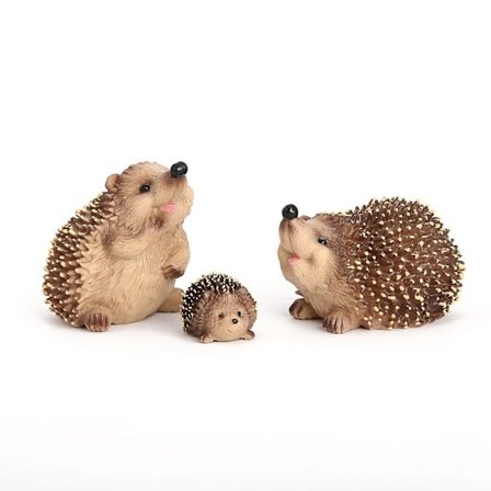 Udendørs havedekoration, 3 smukke pindsvin statuer - have