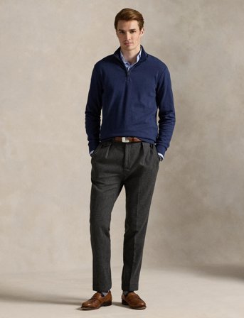 Polo Ralph Lauren Textured Double-Knit Pullover - Navy - XS